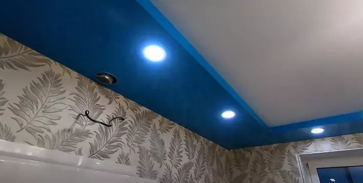 Двухуровневый натяжной потолок с подсветкой для спальни — Миасс, проспект Автозаводцев, 12, фото 2